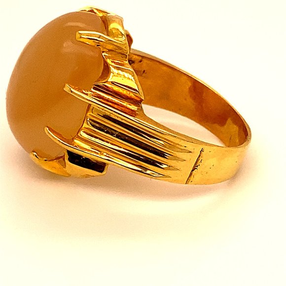 Orange Calcite 16.98ct Solid 18K Gold Ring - Picture 7 of 8